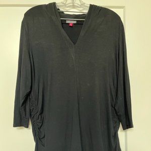 Black T-Shirt Material with Gathered Sides